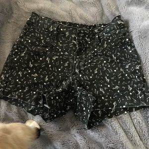 High-Waisted Shorts: Music Notes